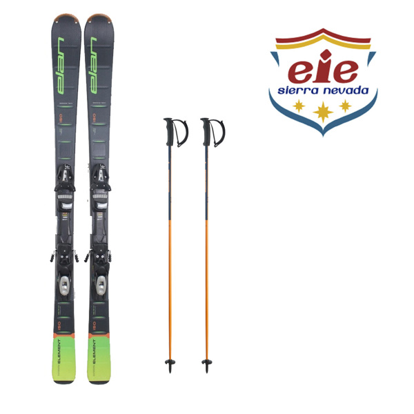 Alquiler de esquís y bastones adulto